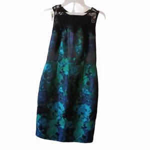 Leifsdottir Dress,size 6. Black lace and turquoise